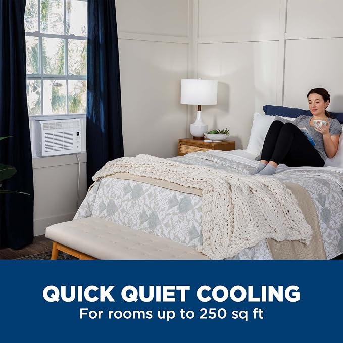 Electronic Window Air Conditioner 6000 BTU, Efficient Cooling for Smaller Areas Like Bedrooms and Guest Rooms, 6K BTU Window