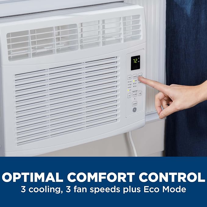 Electronic Window Air Conditioner 6000 BTU, Efficient Cooling for Smaller Areas Like Bedrooms and Guest Rooms, 6K BTU Window