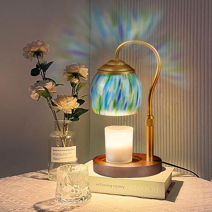 Elegance Candle Warmer Lamp - Winter-Themed Height-Adjustable Home Decor with Timer, 4 Dimmer Settings & Jar Candle