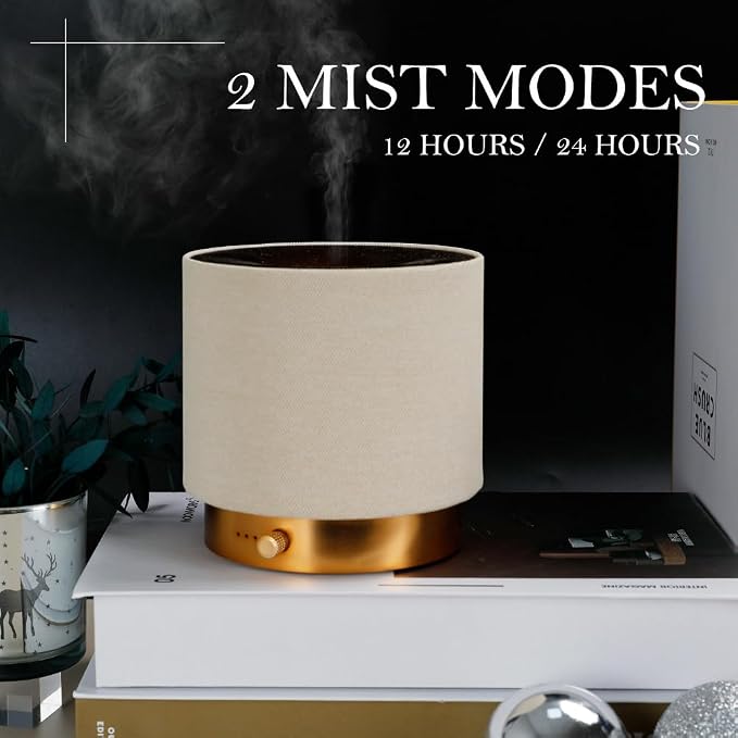 Elegant Fabric Aroma Diffuser - Quiet Essential Oil Diffuser with Soft Night Light, Perfect for Home, Office, and Yoga Space