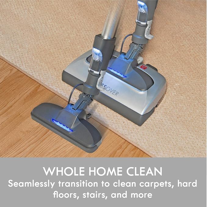Elite 21814 Pet Friendly CrossOver Lightweight Bagged HEPA Canister Vacuum with Pet PowerMate, Extended Telescoping Wand