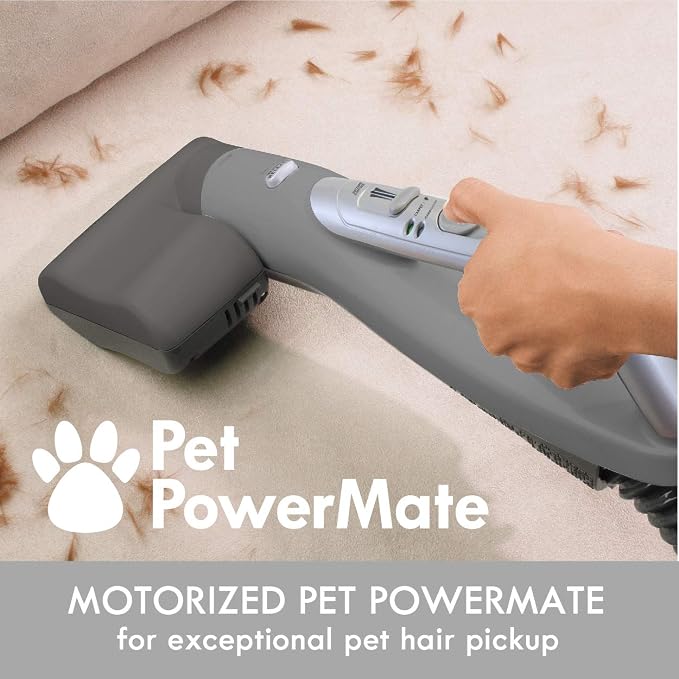 Elite 21814 Pet Friendly CrossOver Lightweight Bagged HEPA Canister Vacuum with Pet PowerMate, Extended Telescoping Wand