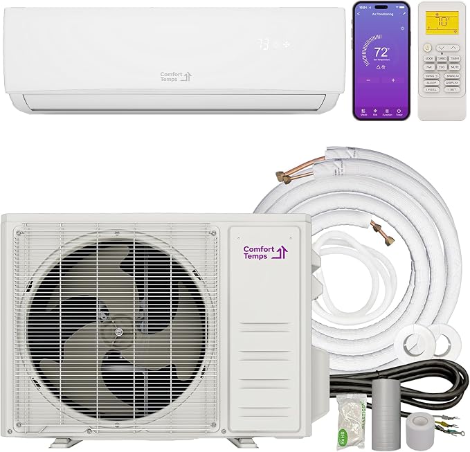 Elite Series - Energy-Saving 9000 BTU Mini Split 110V – 19 SEER, Pre-Charged, Ductless, Quiet & Comfortable Mini Split