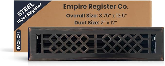 Decorative Air Vent Covers - 2x12 inch, Antique Style Design, Oil Rubbed Bronze Finish, Heavy Duty