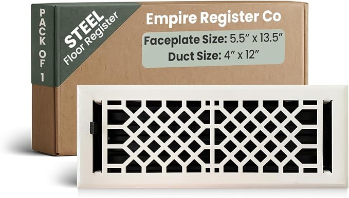 Premium Home Vent Covers - 4x12 inch, Antique Style Design, White Finish, Heavy Duty Air Flow Direction
