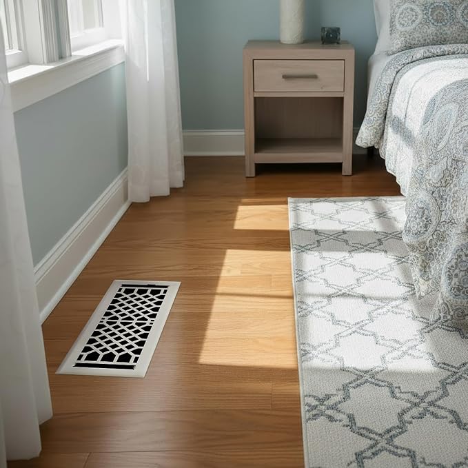 Premium Home Vent Covers - 4x12 inch, Antique Style Design, White Finish, Heavy Duty Air Flow Direction