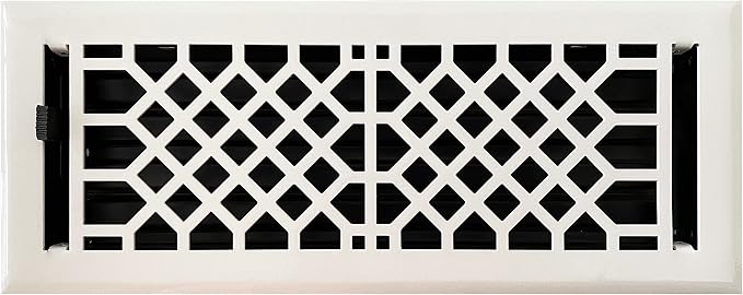 Premium Home Vent Covers - 4x12 inch, Antique Style Design, White Finish, Heavy Duty Air Flow Direction