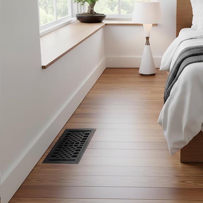 Vent Cover - 4x10 inch, Antique Style Design, Oil Rubbed Bronze Finish, Heavy Duty Floor Vent Covers