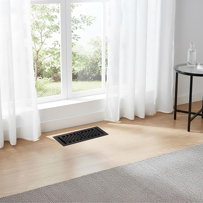 Vent Cover - 4x10 inch, Antique Style Design, Oil Rubbed Bronze Finish, Heavy Duty Floor Vent Covers