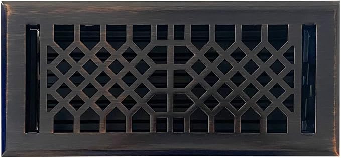 Vent Cover - 4x10 inch, Antique Style Design, Oil Rubbed Bronze Finish, Heavy Duty Floor Vent Covers