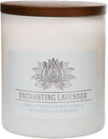 Enchanting Lavender Scented Candle, 16 oz comfort Relaxing Aromatherapy Candle, 2 Wick White Jar Soy Blend Wax, product image
