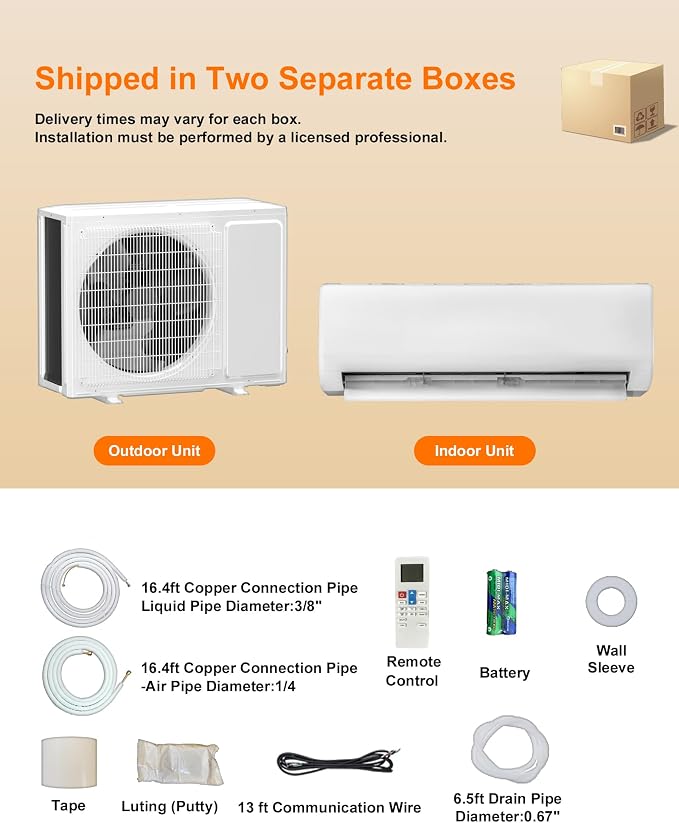 Energy-Efficient 230 V Mini Split Air Conditioner Inverter Heat Pump - 18000 BTU, alternate product view 6