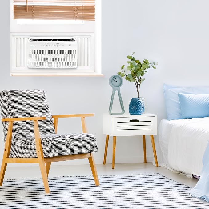 Energy Star 12,000 BTU Window Mounted Inverter Air Conditioner with Supplemental Heat, Quiet High Efficiency Window AC Unit