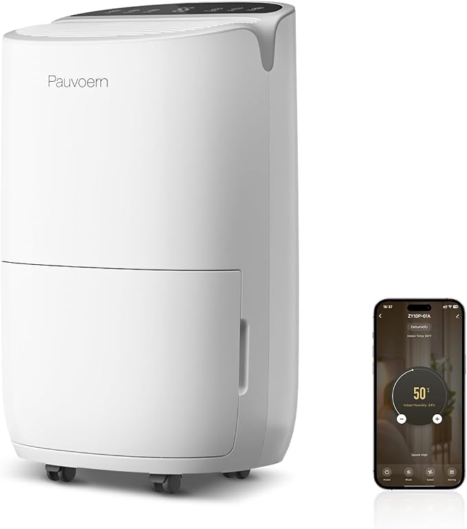Energy Star Smart Dehumidifier for Home & Basement, Up to 2000 Sq. Ft, 35 Pints (95°F, 90% RH), 37dB Ultra Quiet with Sleep