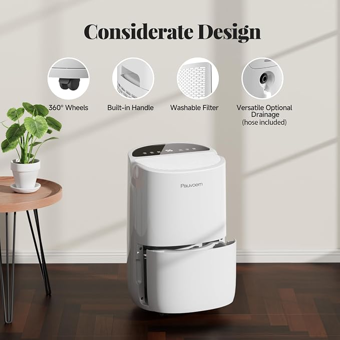 Energy Star Smart Dehumidifier for Home & Basement, Up to 2000 Sq. Ft, 35 Pints (95°F, 90% RH), 37dB Ultra Quiet with Sleep