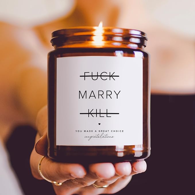 Engagement Candle, Gift for Engaged Couples | Lavender & Lemongrass Soy Wax Blend | 65-Hour Burn Time | Scented Jar for