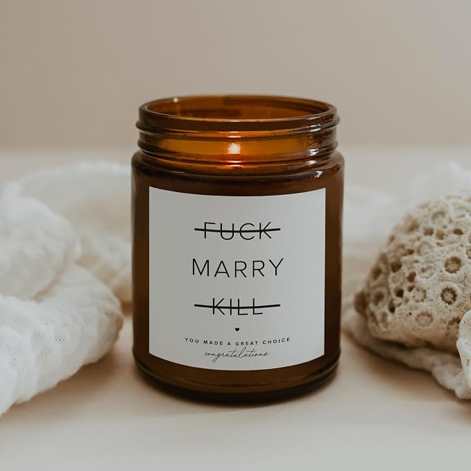 Engagement Candle, Gift for Engaged Couples | Lavender & Lemongrass Soy Wax Blend | 65-Hour Burn Time | Scented Jar for