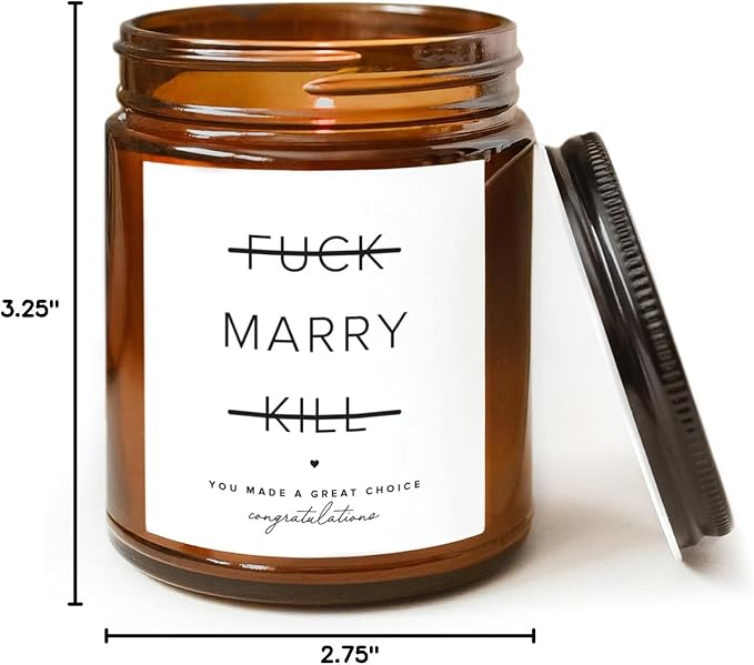 Engagement Candle, Gift for Engaged Couples | Lavender & Lemongrass Soy Wax Blend | 65-Hour Burn Time | Scented Jar for