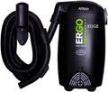 Ergo Edge Canister -Wall Mounted Garage Vacuum Cleaner with Built-in Dust Bag & Extendable Hose-Compact Black Design