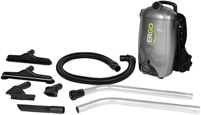 Ergo Pro Backpack Vacuum Cleaner, 8-Quart HEPA Filtration, 1400W Motor, 106 CFM Suction, Lightweight & Quiet 72 dB, Includes