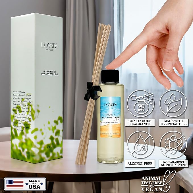 Escape Beach Getaway Diffuser Oil - Luxury Essential Oils for Diffuser Refill & Air Freshener Room Spray, alternate product