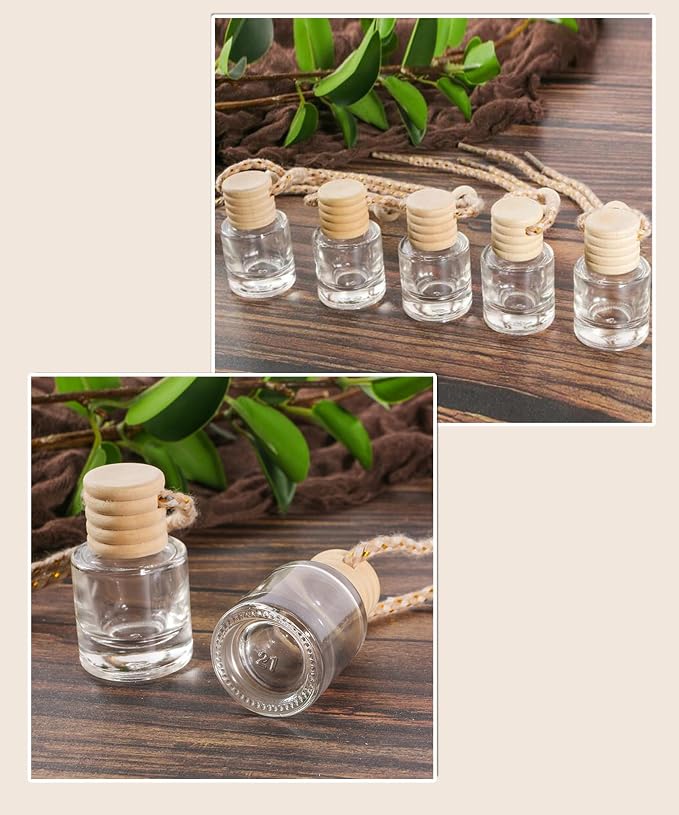 ESEWALAS 20 Pcs Car Air Fresheners, Hanging Diffuser Empty Glass Perfume Bottles, alternate product view 5