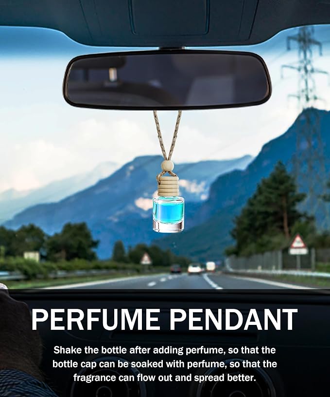 ESEWALAS 20 Pcs Car Air Fresheners, Hanging Diffuser Empty Glass Perfume Bottles, alternate product view 6