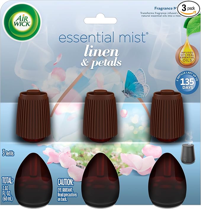 Essential Mist Refill, 3ct, Linen & Petals, Air Freshener, Essential Oils, product image