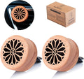 Essential Oil Car Diffuser, 2 PCS Gothic Flower Car Aromatherapy Wood Diffuser with Vent Clip, product image