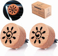 Essential Oil Car Diffuser, 2 PCS Sunshine Car Aromatherapy Sun Wood Diffuser with Vent Clip, product image