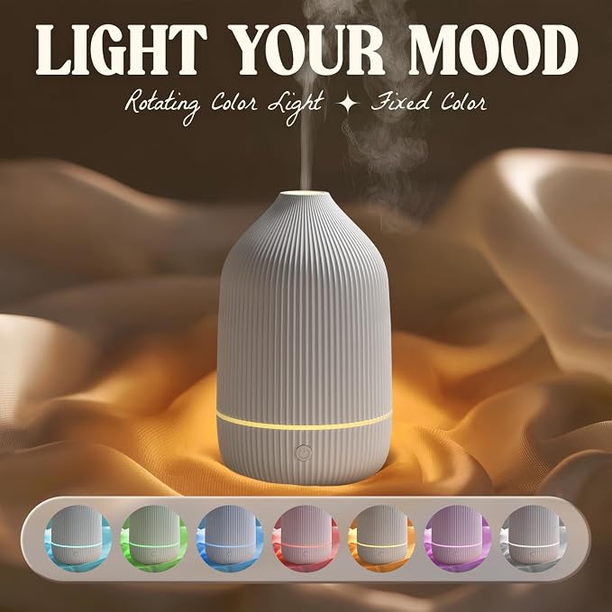 Essential Oil Diffuser, 100ml Aromatherapy Diffuser, Mini Ultrasonic Diffuser for Essential Oil, Home, Office, alternate