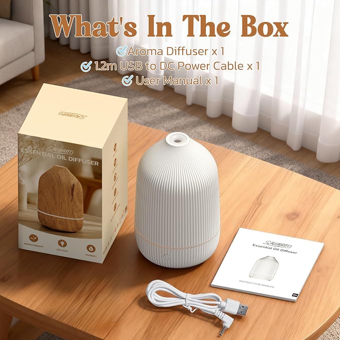 Essential Oil Diffuser, 100ml Aromatherapy Diffuser, Mini Ultrasonic Diffuser for Essential Oil, Home, Office, alternate