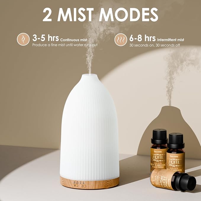 Essential Oil Diffuser, 100ml Aromatherapy Diffusers with Adjustable Mist Mode Timer Setting, alternate product view 2