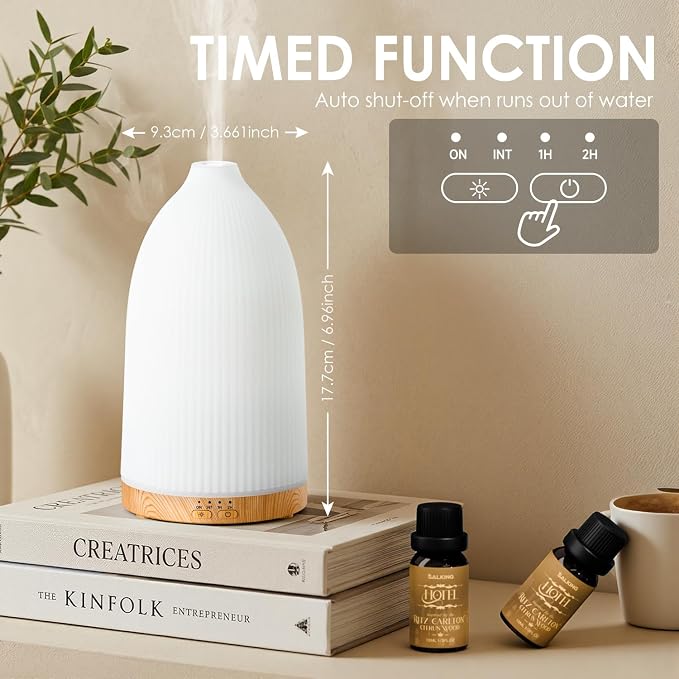 Essential Oil Diffuser, 100ml Aromatherapy Diffusers with Adjustable Mist Mode Timer Setting, alternate product view 4