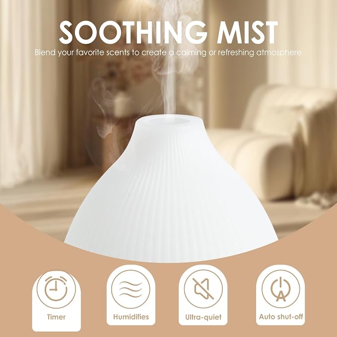 Essential Oil Diffuser, 100ml Aromatherapy Diffusers with Adjustable Mist Mode Timer Setting, alternate product view 5