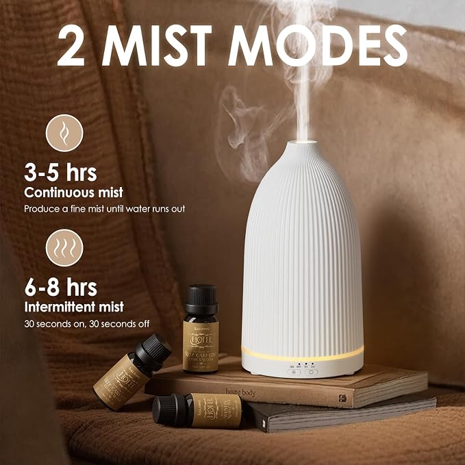 Essential Oil Diffuser, 100ml Aromatherapy Diffusers with Adjustable Mist Mode Timer Setting, alternate product view 2