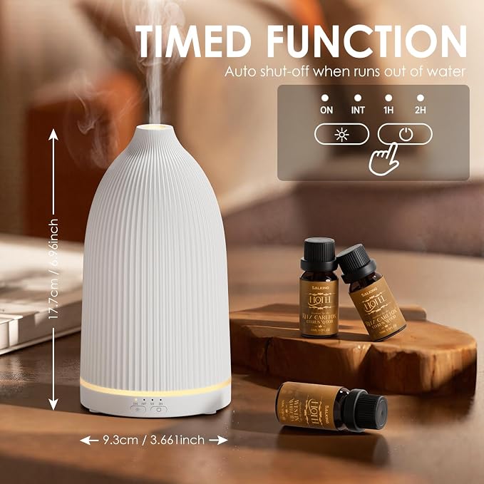 Essential Oil Diffuser, 100ml Aromatherapy Diffusers with Adjustable Mist Mode Timer Setting, alternate product view 4