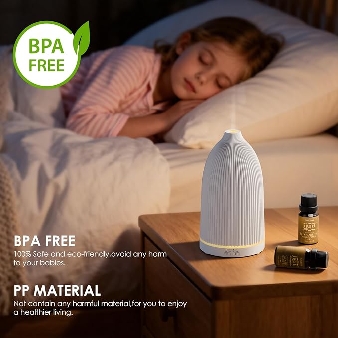 Essential Oil Diffuser, 100ml Aromatherapy Diffusers with Adjustable Mist Mode Timer Setting, alternate product view 6