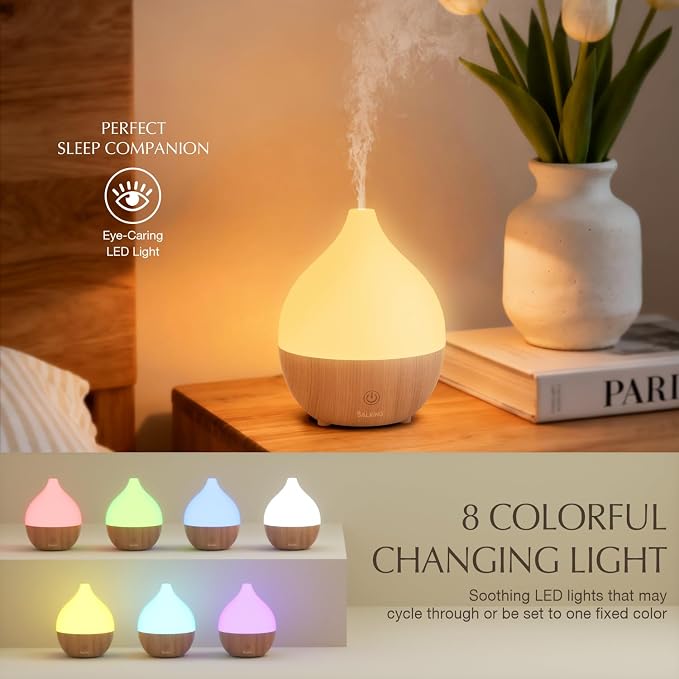 Essential Oil Diffuser, 100ml Small Aromatherapy Diffuser with Auto Shut-Off Function, Ultrasonic Diffusers for Essential