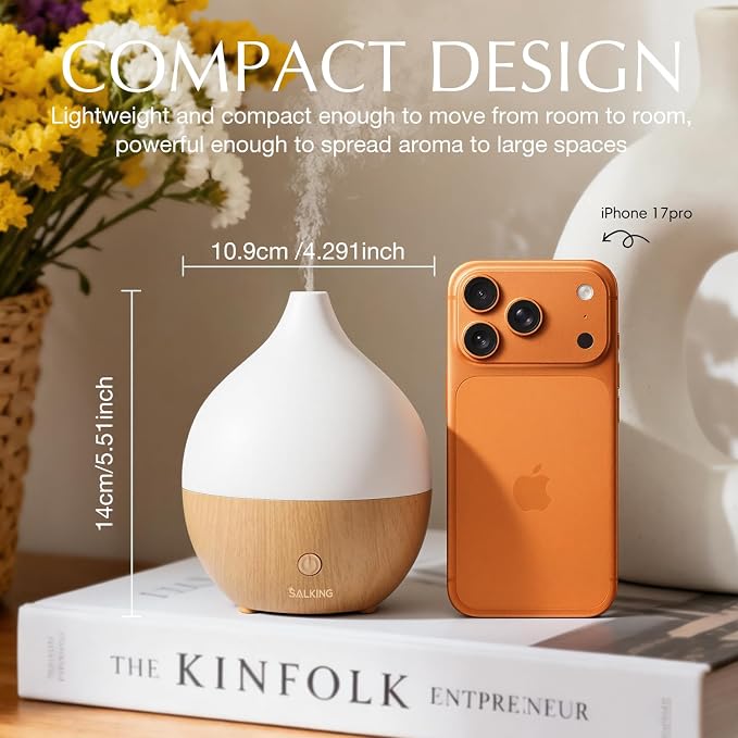 Essential Oil Diffuser, 100ml Small Aromatherapy Diffuser with Auto Shut-Off Function, Ultrasonic Diffusers for Essential