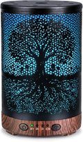 Essential Oil Diffuser 120ML Metal Aromatherapy Diffuser with Timer, Cool Mist Humidifier with Auto Shut-Off & 7 Color Lights