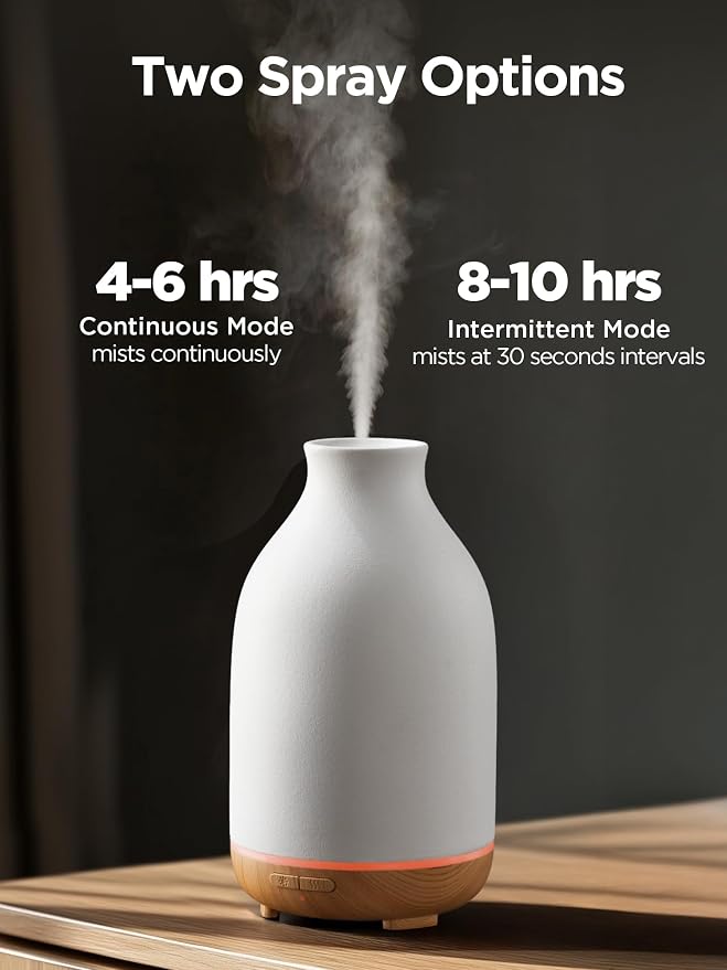 Essential Oil Diffuser, 150ml Ceramic Stone Diffuser Handcrafted Aromatherapy Diffusers Ultrasonic Cool Mist Humidifier