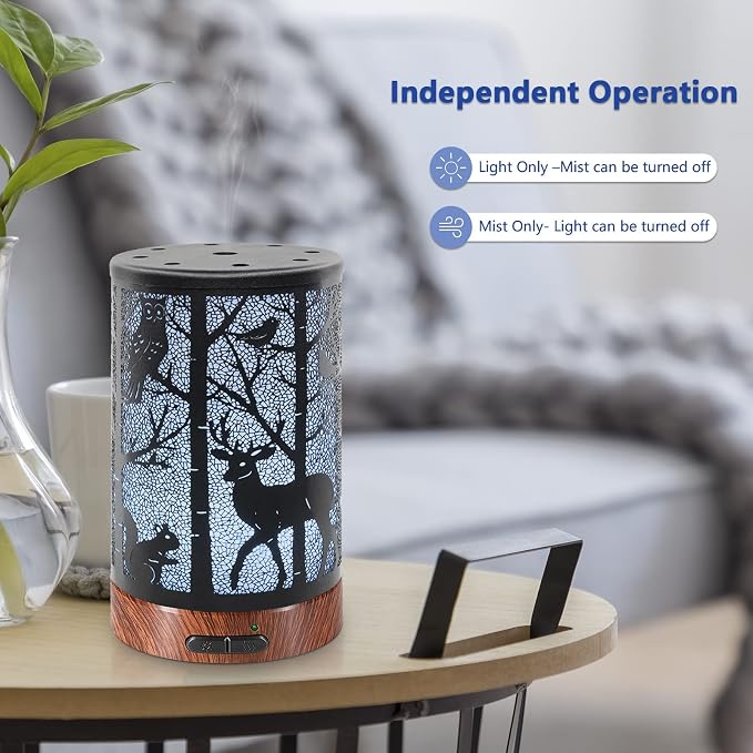 Essential Oil Diffuser 150ml Metal Aromatherapy Oil Diffuser Ultrasonic Cool Mist Diffuser with Auto Shut-Off Protection,7