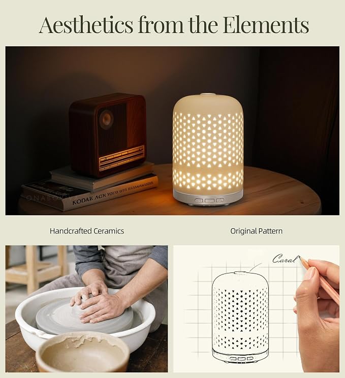 Essential Oil Diffuser – 2.4MHz Ultrasonic Aromatherapy Diffuser, everyday comfort Night Light, Timer & Auto Shut-Off