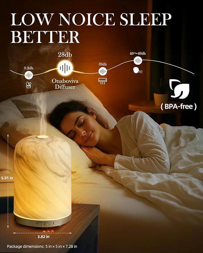 Essential Oil Diffuser – 2.4MHz Ultrasonic Aromatherapy Diffuser, everyday comfort Night Light, Timer & Auto Shut-Off