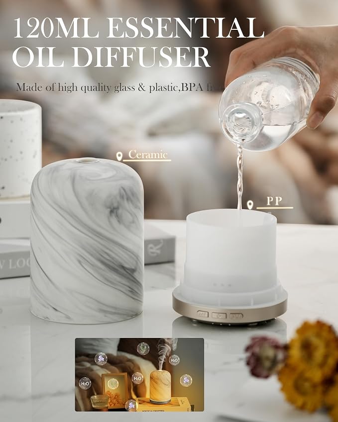 Essential Oil Diffuser – 2.4MHz Ultrasonic Aromatherapy Diffuser, everyday comfort Night Light, Timer & Auto Shut-Off