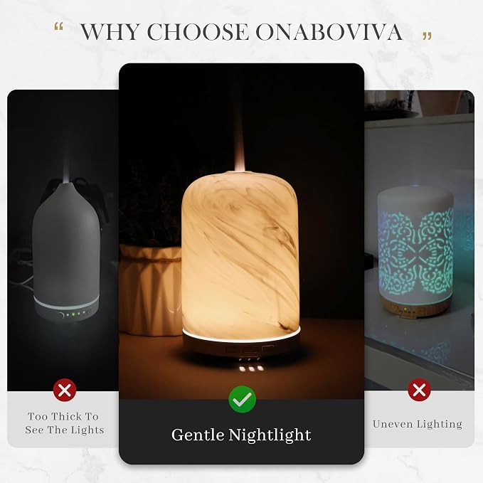 Essential Oil Diffuser – 2.4MHz Ultrasonic Aromatherapy Diffuser, everyday comfort Night Light, Timer & Auto Shut-Off