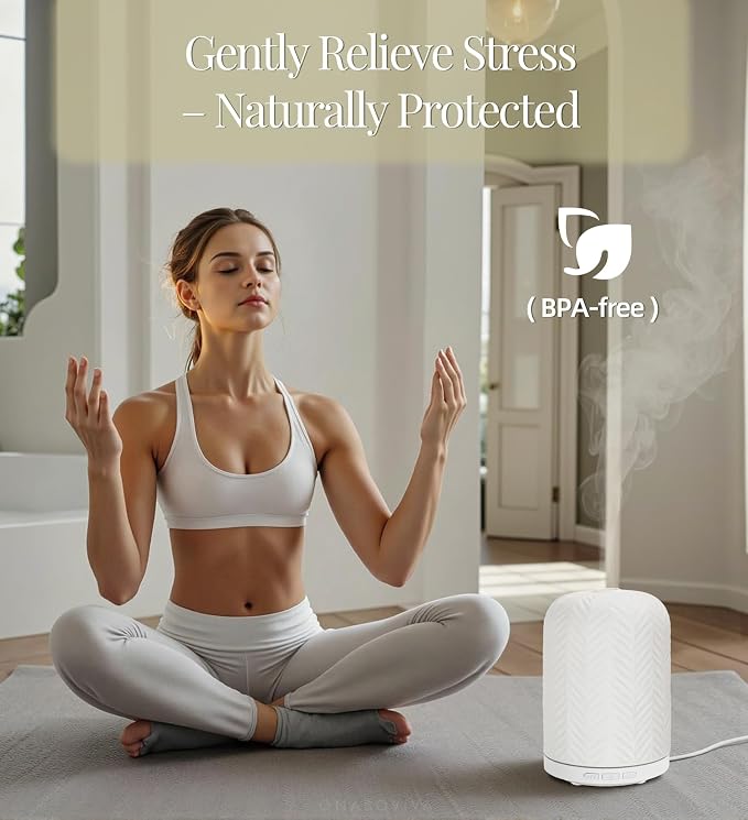 Essential Oil Diffuser – 2.4MHz Ultrasonic Aromatherapy Diffuser, everyday comfort Night Light, Timer & Auto Shut-Off