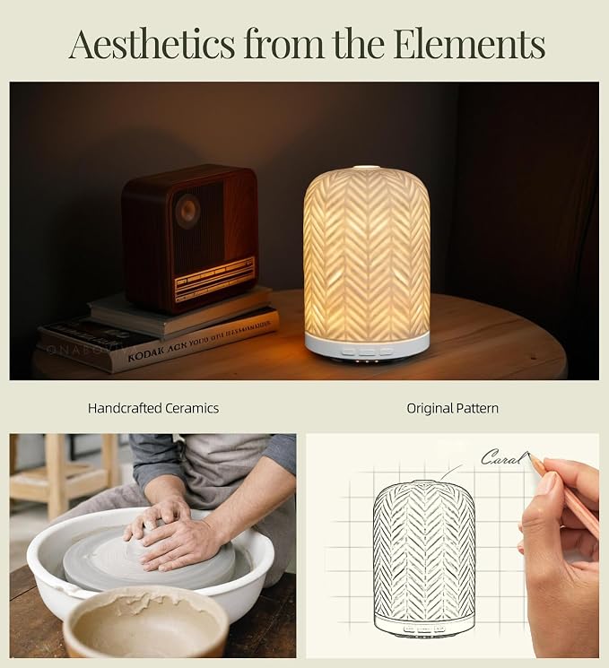Essential Oil Diffuser – 2.4MHz Ultrasonic Aromatherapy Diffuser, everyday comfort Night Light, Timer & Auto Shut-Off