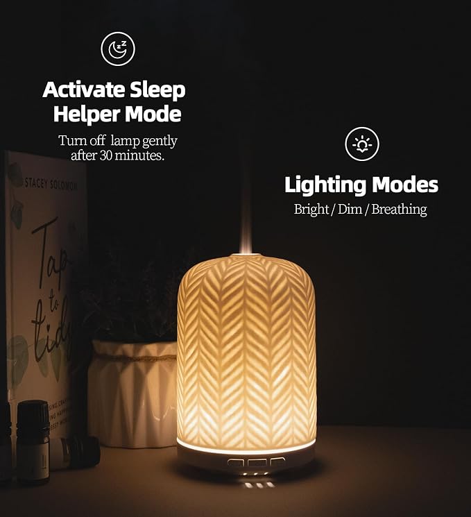 Essential Oil Diffuser – 2.4MHz Ultrasonic Aromatherapy Diffuser, everyday comfort Night Light, Timer & Auto Shut-Off